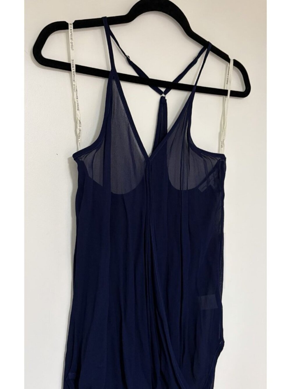 Young Fabulous And Broke Women’s Sheer Sleeveless Navy Blue Blouse Sz M NWT - Picture 2 of 6